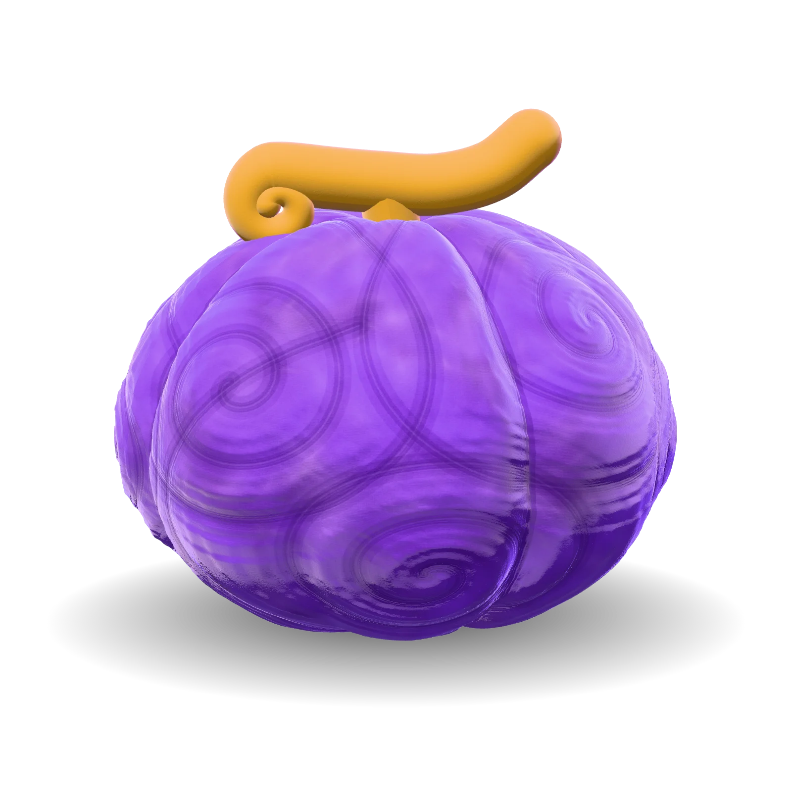 Puff in velluto viola con spirali trapuntate e picciolo dorato